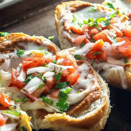 Foto meksički topli moliotetes sendviči