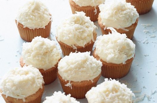 Foto kokosovi muffini s kremom od vanilije
