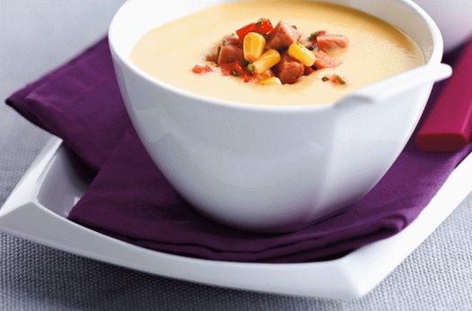 Foto kremna krem   juha sa kukuruzom i šunkom