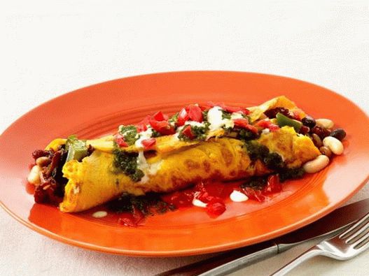 Fotografija jela - Veliki Tex-mex burrito u omletu