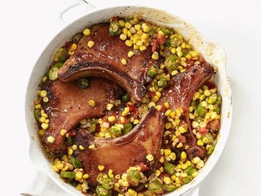 Fotografija jela - Dimljeni svinjski kotleti s kukuruzom i okrajom
