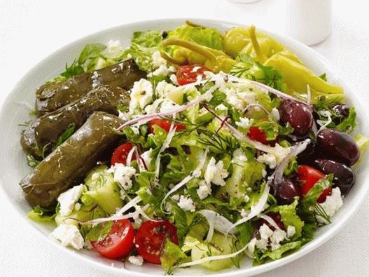 Fotografska jela - grčka salata s dolmadesima
