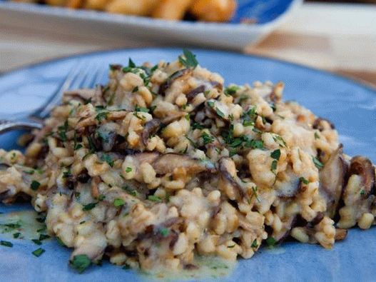 Fotografija jela - biserni ječam rižoto s gljivama i bundevom