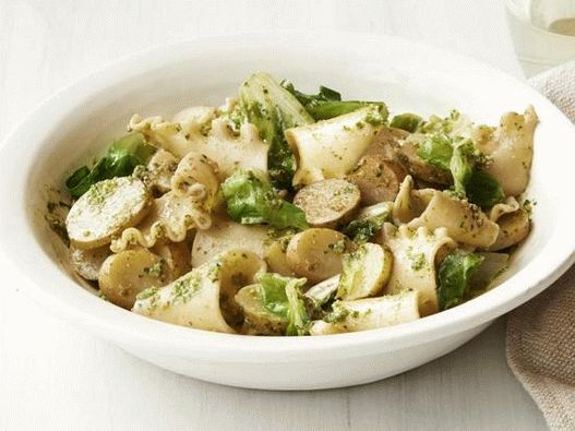 Fotografija tjestenine Lasagna s novim krumpirom u pesto