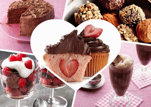 Foto čokoladni deserti za Valentinovo