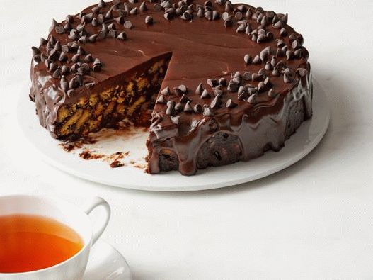 Fotografija čokoladnog kolača bez pečenja bez pečenja