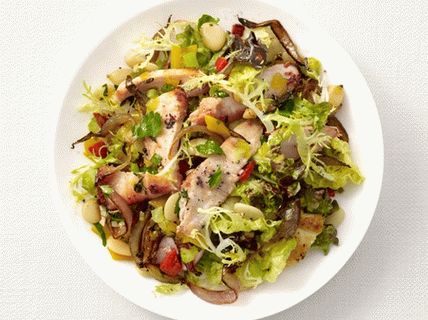 Foto topla piletina i grah salata